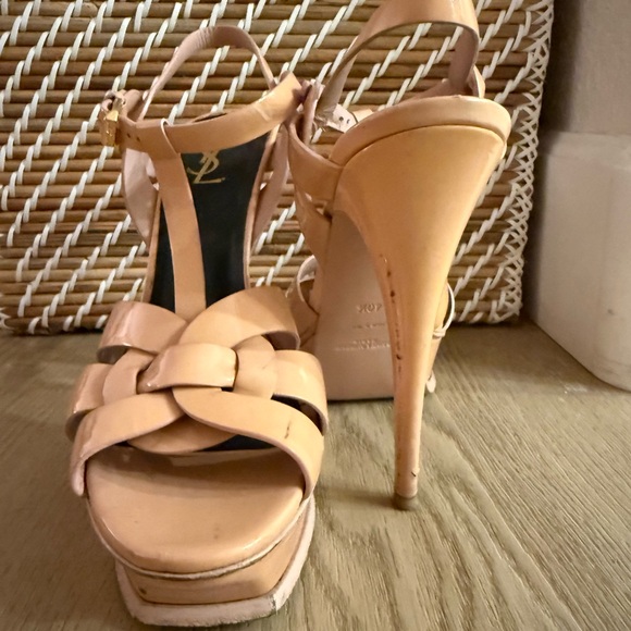 Yves Saint Laurent Pink Cream Platform Shoes - Picture 3 of 5